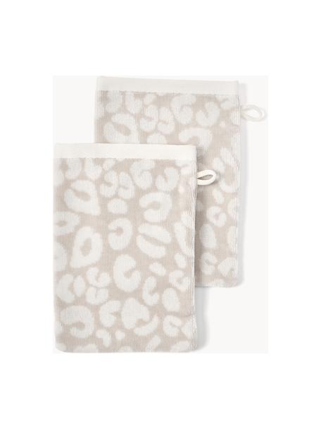 Manoplas de baño Leo, 2 uds., Beige, Off White, Manoplas de baño, An 16 x Al 22 cm