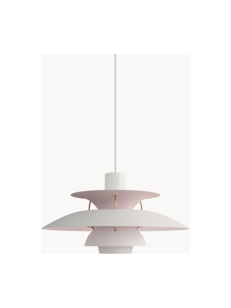 Hanglamp PH 5, Lampenkap: gecoat metaal, Diffuser: glas, semi-transparant, Wit, lichtroze, Ø 50 x H 27 cm