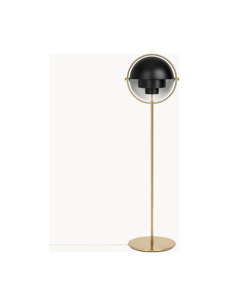 Lampadaire orientable Multi-Lite, Noir mat, doré haute brillance, haut. 148 cm