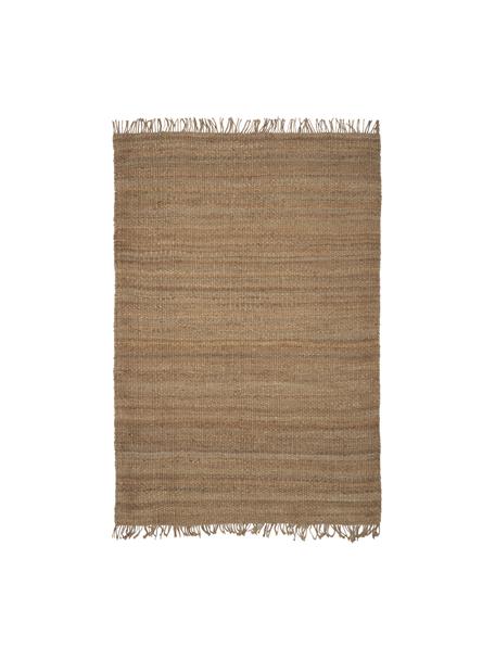 Handgefertigter Jute-Teppich Naturals mit Fransen, 100% Jute, Brauntöne, B 60 x L 90 cm (Grösse XXS)