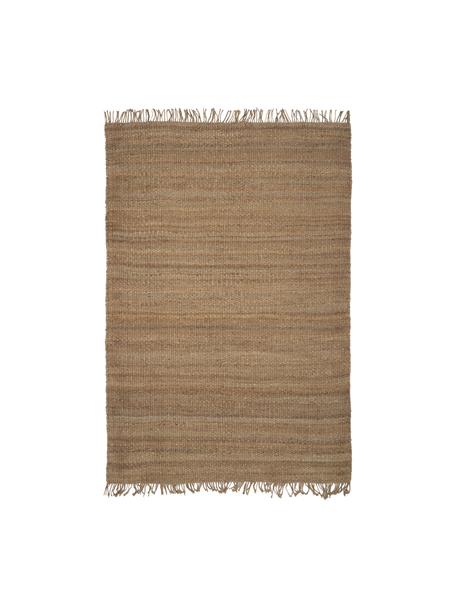 Ručně tkaný jutový koberec s třásněmi Naturals, 100 % juta, Hnědá, Š 60 cm, D 90 cm (velikost XXS)