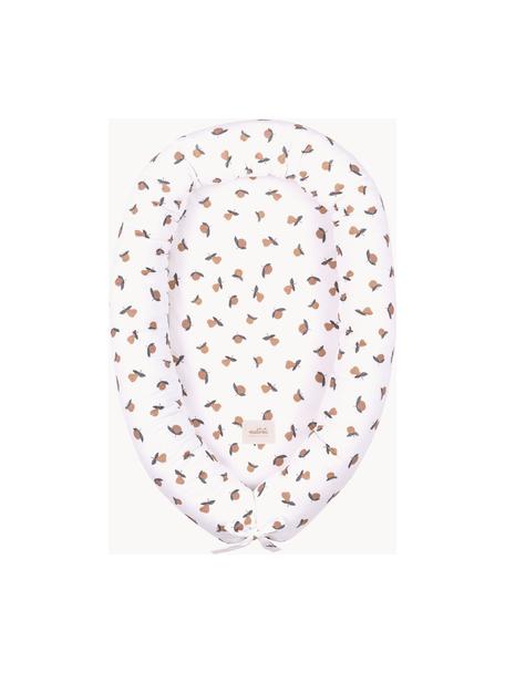 Babynest artesanal Comfort, Funda: 100% algodón Relleno, Blanco Off White, motivo de frutas, An 55 x L 85 cm