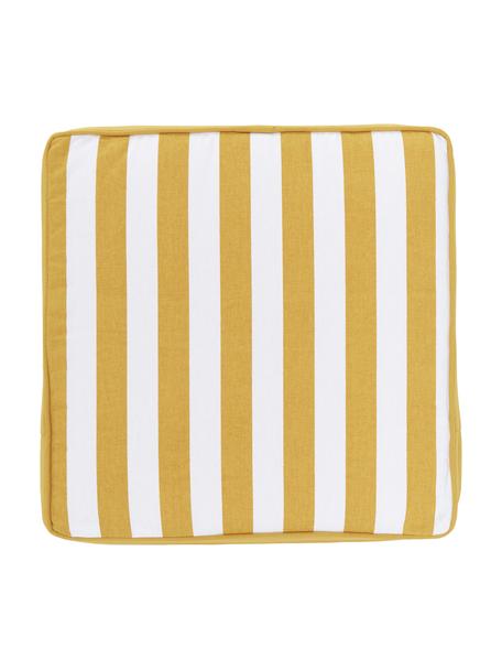 Hohes Sitzkissen Timon in Gelb/Weiß, gestreift, Bezug: 100% Baumwolle, Gelb, 40 x 40 cm