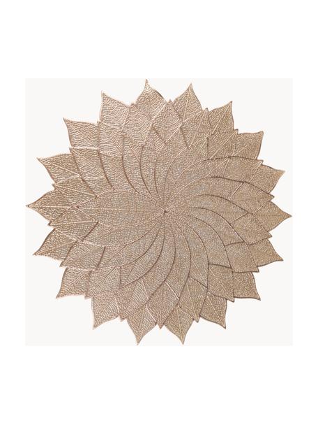 Mantel individual redondo Stella, 6 uds., Plástico, Dorado, Ø 38 cm