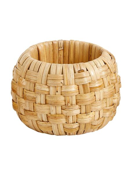 Servilleteros Cane, 4 uds., Exterior: cañamo, Interior: plástico, Marrón, Ø 6 x Al 4 cm