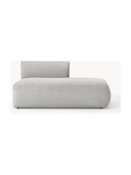 Chaise longue componibile in bouclé Sofia, Rivestimento: bouclé (100% poliestere) , Struttura: legno di abete rosso, tru, Piedini: plastica Questo prodotto , Bouclé grigio chiaro, Larg. 159 x Prof. 103 cm, schienale a sinistra