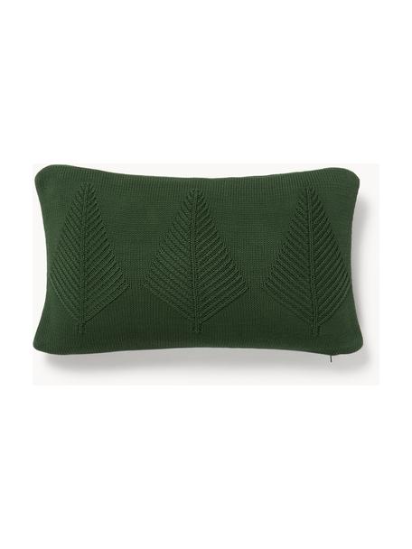 Couverture en coton avec motif hivernal Buddy, 100 % coton, Vert foncé, larg. 30 x long. 50 cm