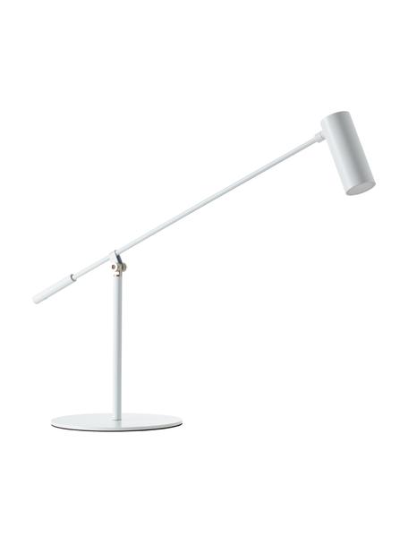 Lampada da scrivania a LED Wova, Paralume: metallo rivestito, Base della lampada: metallo rivestito, Decorazione: metallo, Bianco, Larg. 20 x Alt. 74 cm