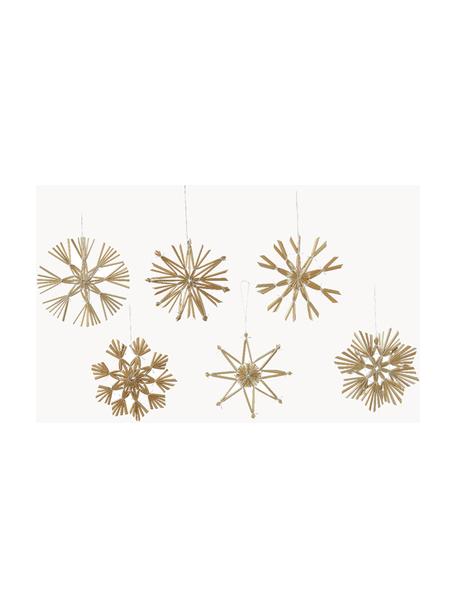 Décorations de sapin de Noël Snow, 12 élém., Paille, Beige, Ø 11 cm