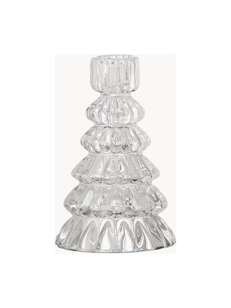 Bougeoir en forme de sapin de Noël Saynab, Verre, Transparent, Ø 9 x haut. 13 cm