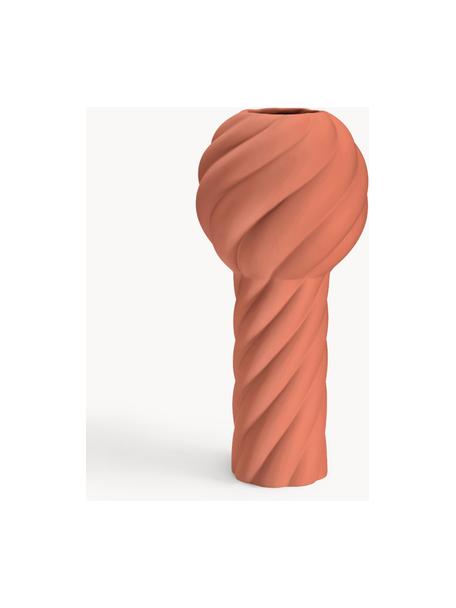 Handbemalte Keramik-Vase Twist Pillar, H 34 cm, Keramik, Terrakotta, Ø 16 x H 34 cm