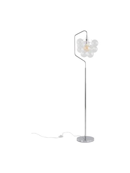 Lámpara de pie Colossos, Cable: plástico, Plateado, transparente, Ø 34 x Al 165 cm