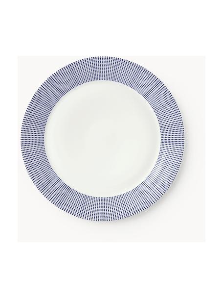 Plytký tanier z porcelánu Pacific Blue, Porcelán, Bodkovaný, Ø 29 cm