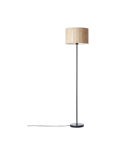 Stojacia lampa z morskej trávy Wimea, Svetlohnedá, čierna, Ø 38 x V 162 cm