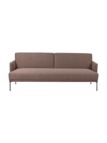 Slaapbank Fluente (3-zits) met metalen poten, Bekleding: 100% polyester De slijtva, Frame: massief grenenhout, FSC-g, Poten: gepoedercoat metaal, Geweven stof bruin, B 170 x D 95 cm