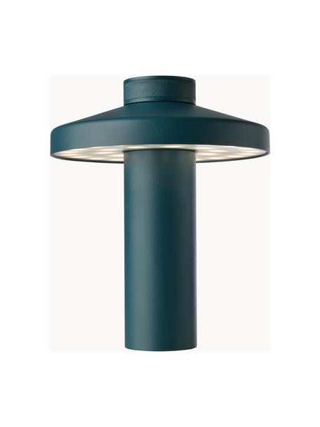 Malé přenosné exteriérové LED svítidlo Turn, stmívatelné, Petrolejová, Ø 18 cm, V 22 cm