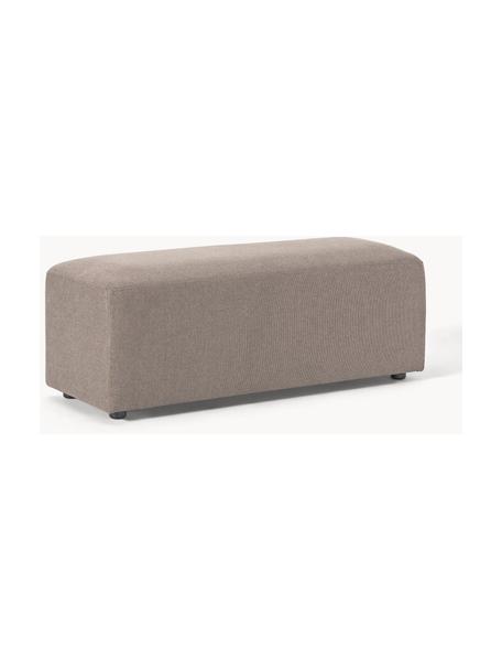 Pouf XL Melva, larg 116 x prof. 42 cm, Tissu taupe, larg. 116 x prof. 42 cm