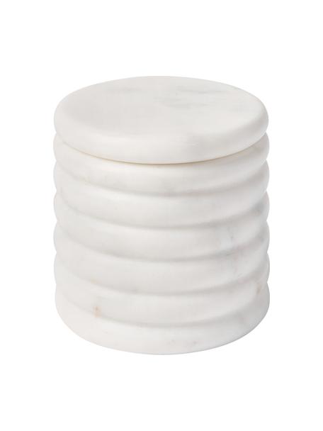 Boîte de rangement en marbre Orta, Marbre, Blanc, marbré, Ø 10 x haut. 10 cm