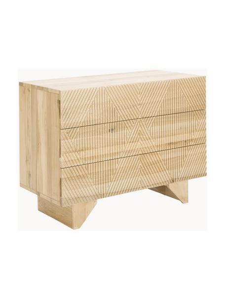 Ladekast Louis van massief essenhout, Frame: gelakt massief essenhout, Essenhout, B 100 x H 75 cm