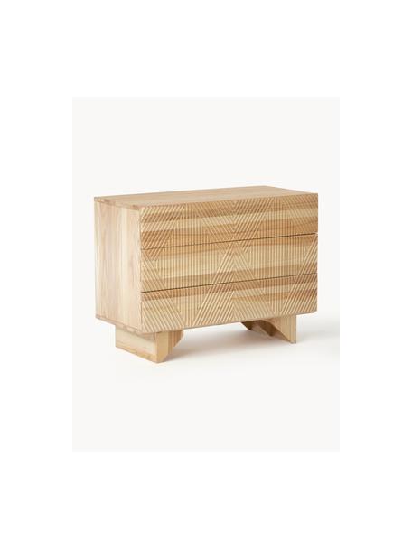 Ladekast Louis van massief essenhout, Frame: gelakt massief essenhout, Essenhout, B 100 x H 75 cm