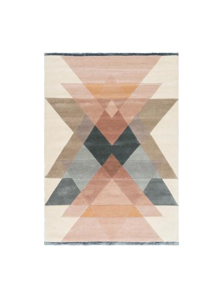 Handgetuft design vloerkleed Freya van wol, Onderzijde: 100% katoen Bij wollen vl, Meerkleurig, B 140 x L 200 cm (maat S)