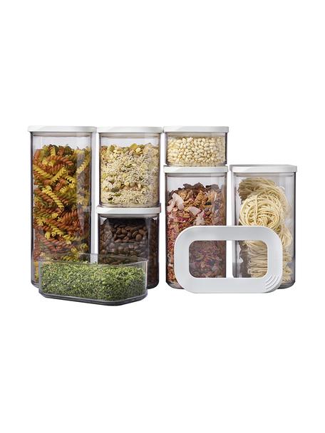Ensemble de boîtes de conservation Modula, 7 élém., Plastique, sans BPA, Blanc, transparent, Lot de différentes tailles