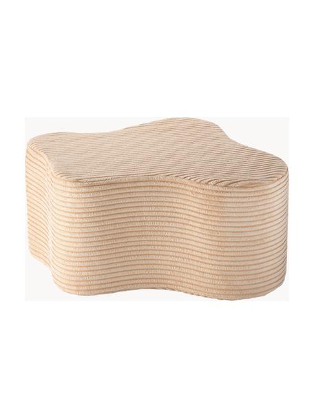 Handgefertigter Kinder-Pouf Cloud aus Cord, Bezug: Cord (100 % Polyester) au, Cord Hellbeige, B 80 x T 30 cm