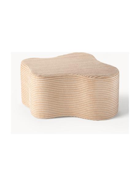 Handgefertigter Kinder-Pouf Cloud aus Cord, Bezug: Cord (100 % Polyester) au, Cord Hellbeige, B 80 x T 30 cm