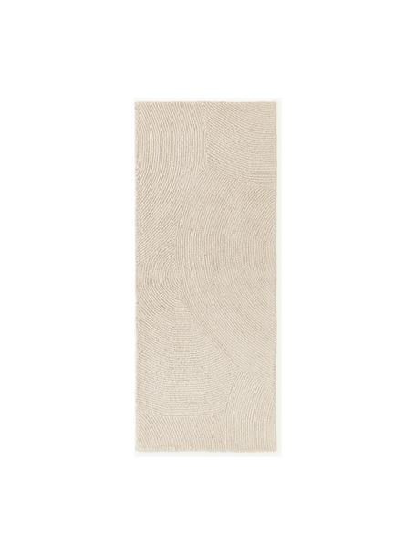 Handgeweven laagpolig vloerkleed Eleni uit gerecycled materiaal, Beige, B 80 x L 200 cm