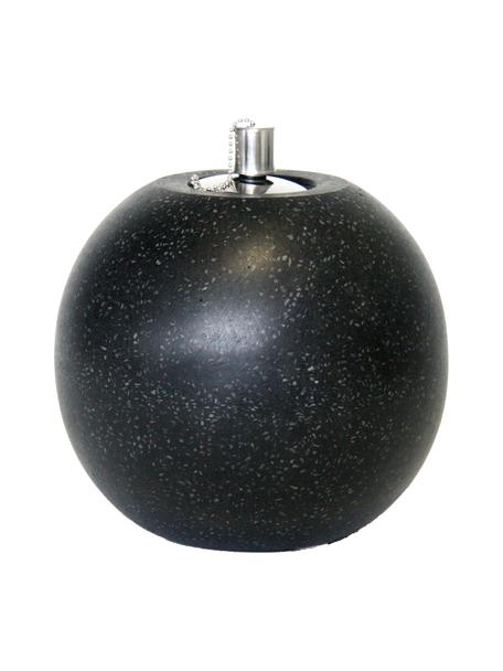 Lámpara de aceite de terrazo Tizzi, Terrazo, acero inoxidable, Negro, Ø 19 x Al 21 cm