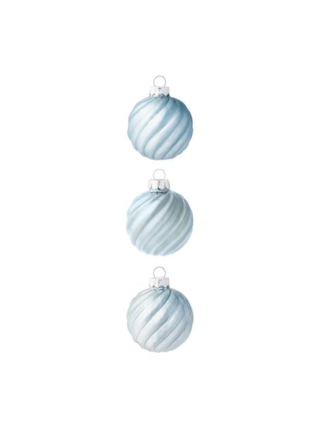 Kerstballen Gabriela Ø 6 cm, 3 stuks, Glas, Lichtblauw, Ø 6 cm