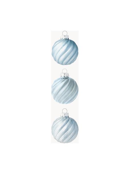 Boules de Noël Gabriela Ø 6 cm, 3 pièces, Verre, Bleu ciel, Ø 6 cm