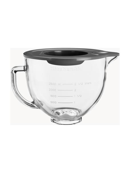 Rührschüssel KitchenAid aus Glas, Schüssel: Klarglas, Deckel: Silikon, Transparent, B 32 x H 20 cm