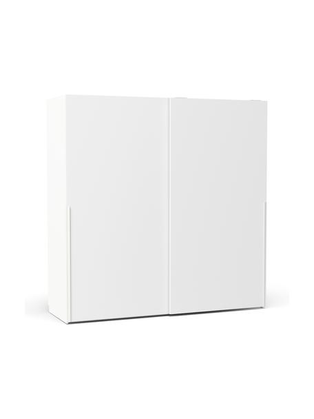Modulaire schuifdeurkast Leon in wit, 200 cm breed, verschillende varianten, Hout, wit gelakt, Basis interieur, hoogte 200 cm
