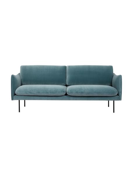 Sofá de terciopelo Moby (2 plazas), Tapizado: terciopelo (poliéster de , Estructura: madera de pino maciza, Patas: metal con pintura en polv, Terciopelo turquesa, An 170 x F 95 cm