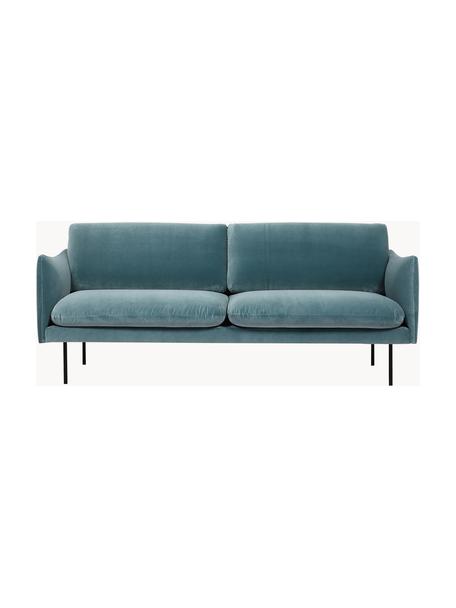 Sametová pohovka Moby (2místná), Petrolejová, Š 170 cm, H 95 cm
