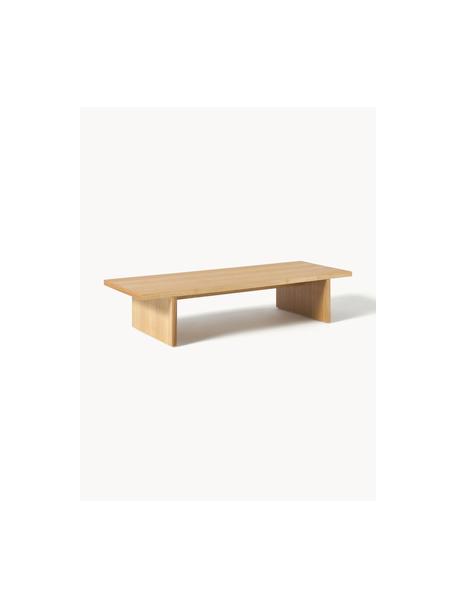 Nízký dřevěný konferenční stolek Toni, Lakovaná MDF deska (dřevovláknitá deska střední hustoty) s dubovou dýhou, Jasanové dřevo, Š 120 cm, H 45 cm