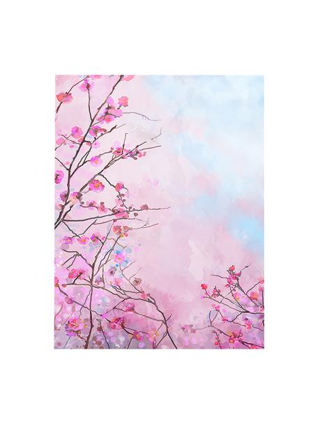 Canvasdoek Sakura Floral, Afbeelding: digitale print op linnen, Multicolour, 63 x 83 cm
