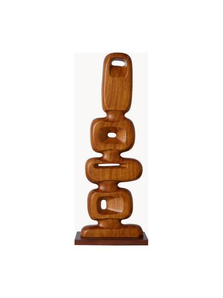 Ručne vyrobená dekorácia z tíkového dreva Ornament, Tíkové drevo, Tmavé drevo, Š 25 x V 71 cm