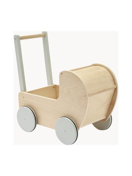 Kočárek pro panenku Kids' Hub, Dřevo, světle šedě lakované, Š 42 cm, V 43 cm