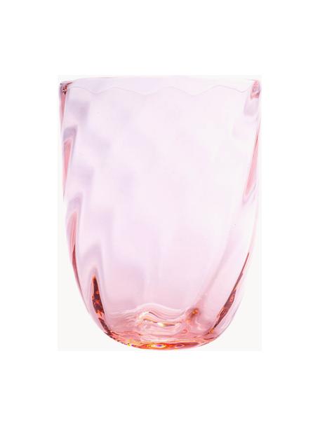 Szklanka ze szkła dmuchanego Swirl, 6 szt., Szkło, Blady różowy, Ø 7 x W 10 cm, 250 ml