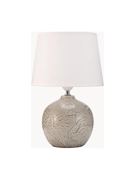 Tischlampe Tender Love, Lampenschirm: Stoff, Weiss, Greige, Ø 25 x H 37 cm