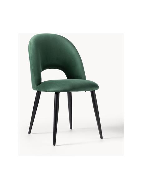 Chaise rembourrée en velours Rachel, Velours vert foncé, larg. 53 x prof. 57 cm