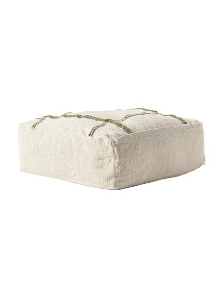 Handgefertigtes Baumwoll-Bodenkissen Catalina, 100 % Baumwolle

Das in diesem Produkt verwendete Material ist schadstoffgeprüft und zertifiziert nach STANDARD 100 by OEKO-TEX®, 21.HIN.56576, Hohenstein HTTI., Beige, Khaki, B 70 x H 25 cm