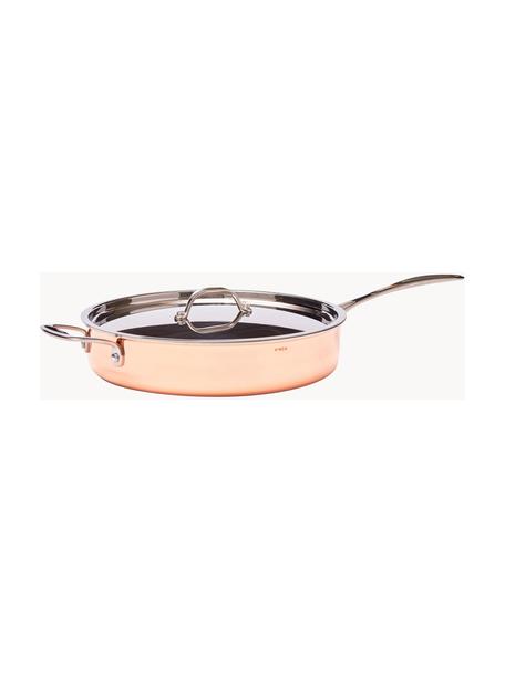 Braadpan Baron uit koper, Drievoudige beplating van koper, aluminium en roestvrij staal, Perzik met metallic afwerking, Ø 28 x H 6 cm