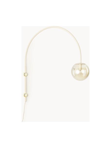 Wandleuchte Cora in Bogenform, Lampenschirm: Glas, Dekor: Metall, beschichtet, Beige, Ø 20 x H 92 cm