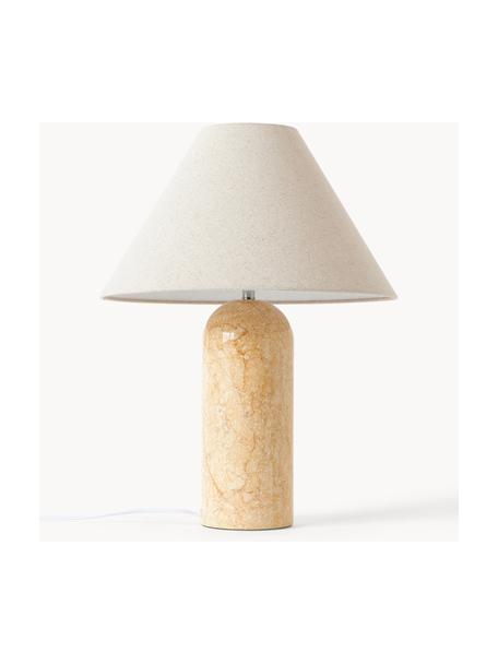 Grande lampe à poser avec socle en marbre Gia, Beige, marbré, Ø 46 x haut. 60 cm