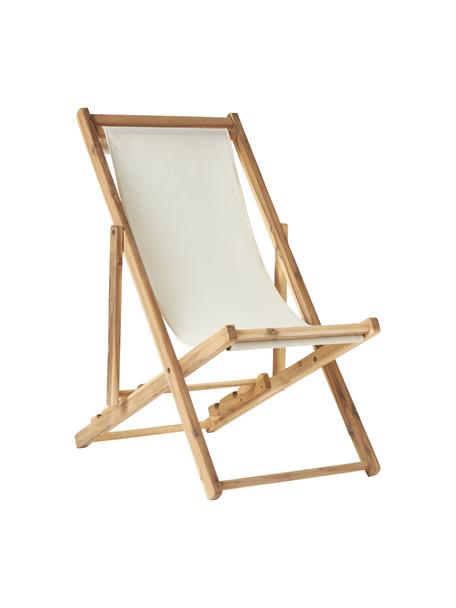 Inklapbare ligstoel Zoe, Frame: geolied acaciahout, Acaciahoutkleurig, beige, B 58 cm x L 115 cm
