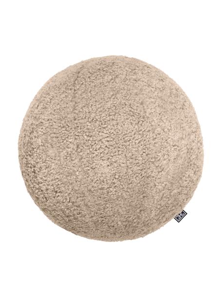 Ručně vyrobený polštář bouclé ve tvaru koule Palla, s výplní, Odstíny písku, krémově bílá, Ø 30 cm