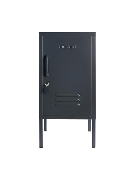 Nočný stolík s dvierkami Shorty, Oceľ s práškovým náterom, Antracitová, Š 35 x V 72 cm